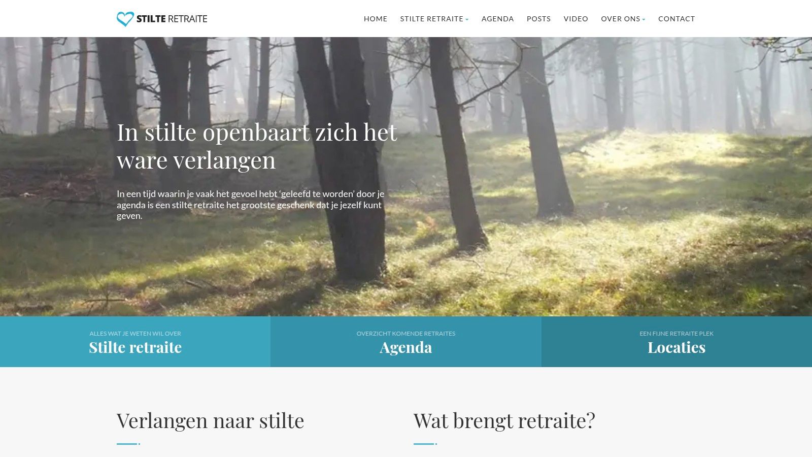 Homepage van Stilteretraite.nl