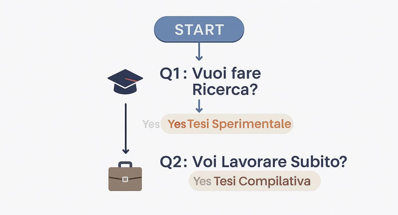 Infographic about differenza tra tesi compilativa e sperimentale