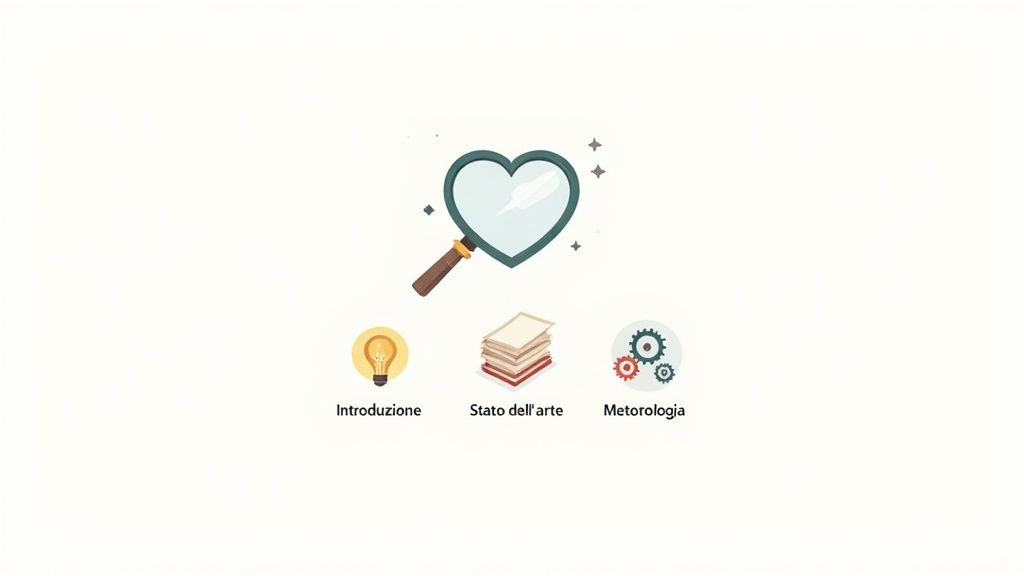 Un cuore umano anatomico formato da libri e ingranaggi, a simboleggiare la ricerca intellettuale.