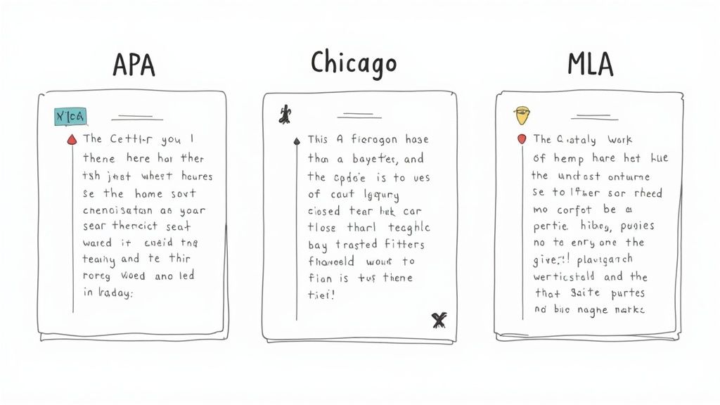 Studentessa sceglie uno stile di citazione per la bibliografia della sua tesi.