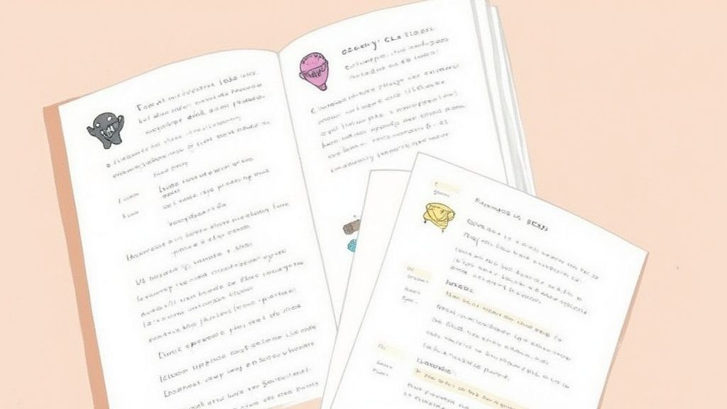 Una pila di libri accademici con occhiali da lettura appoggiati sopra, a simboleggiare l'importanza della ricerca e delle citazioni corrette.