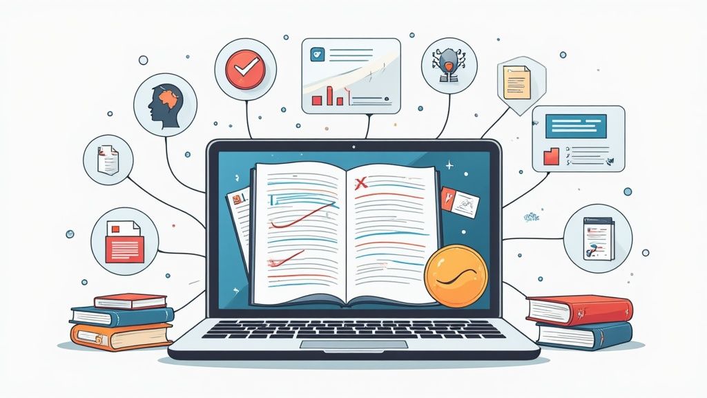 Grafici e dati su uno schermo, simbolo dell'analisi dei dati per una tesi.