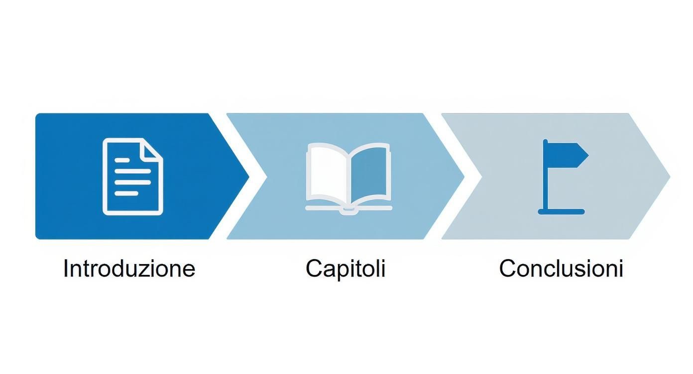 Infographic about come iniziare a scrivere la tesi