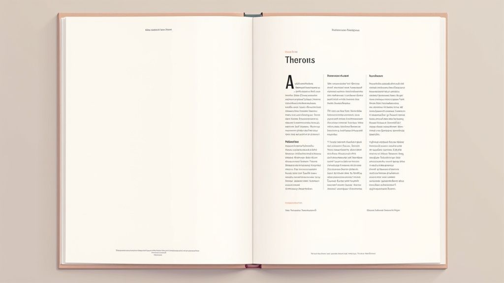 Una studentessa che imposta i margini della sua tesi su un laptop.