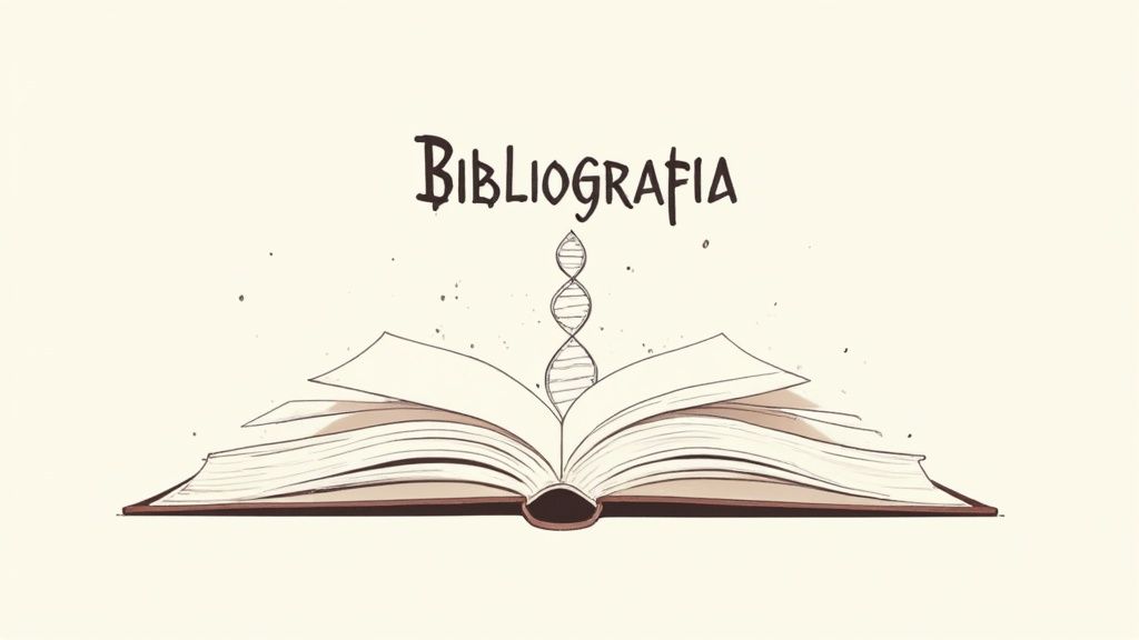 Studentessa che organizza libri e appunti per la bibliografia della sua tesi di laurea.