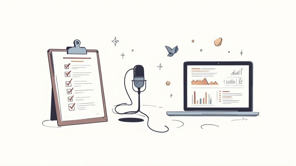 A researcher analyzing data on a laptop screen with charts and graphs.