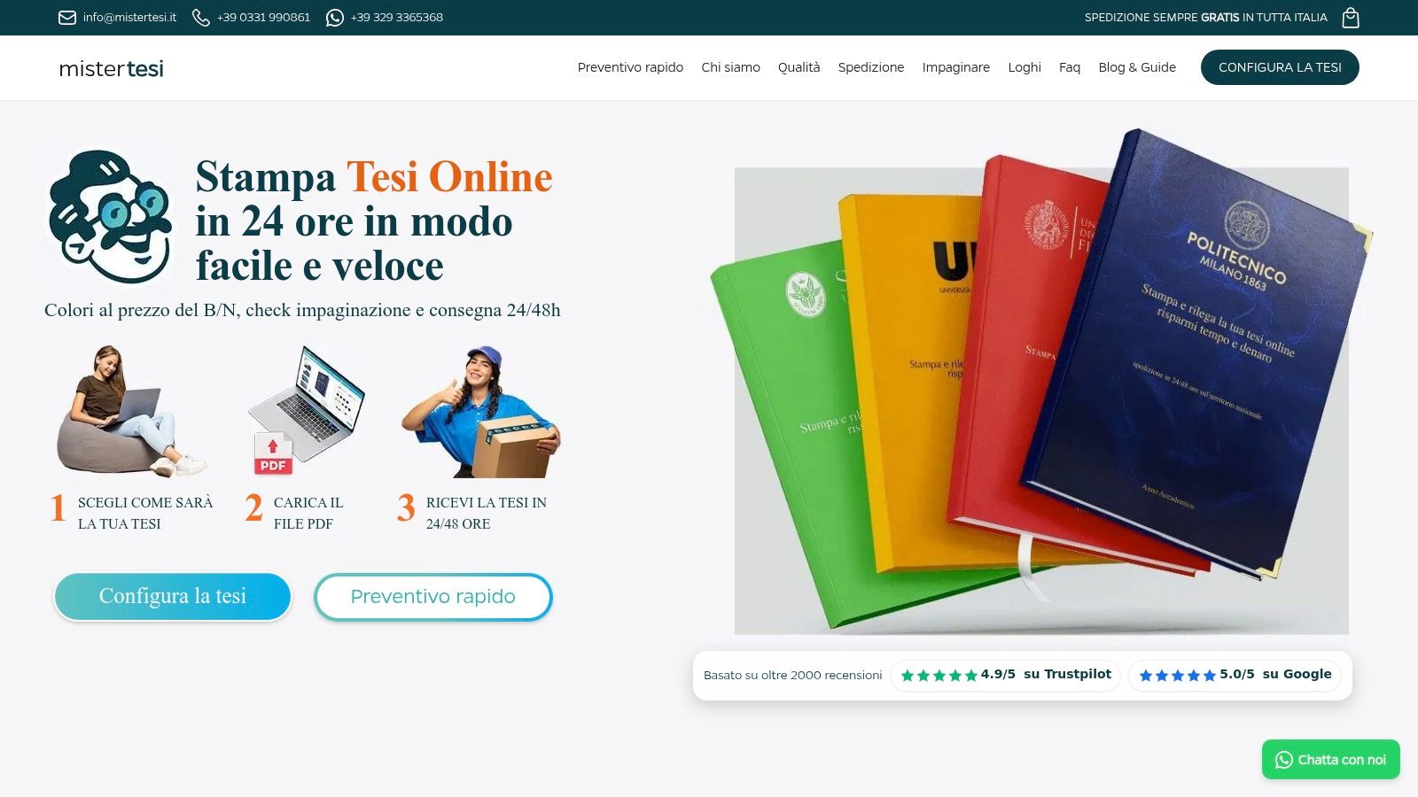 MisterTesi – Stampa tesi con anteprima e gestione frontespizio