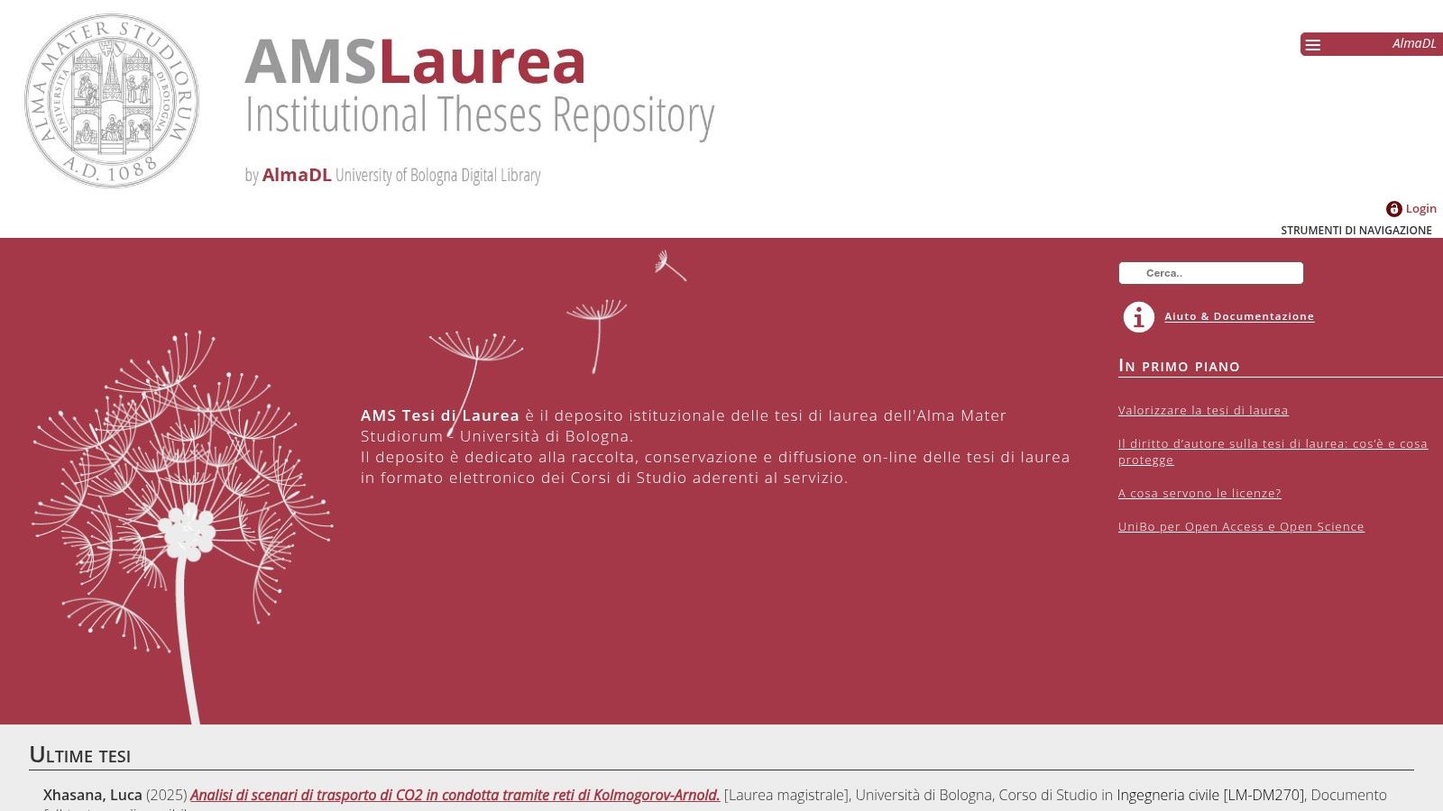 Archivio accademico di tesi esempio in PDF