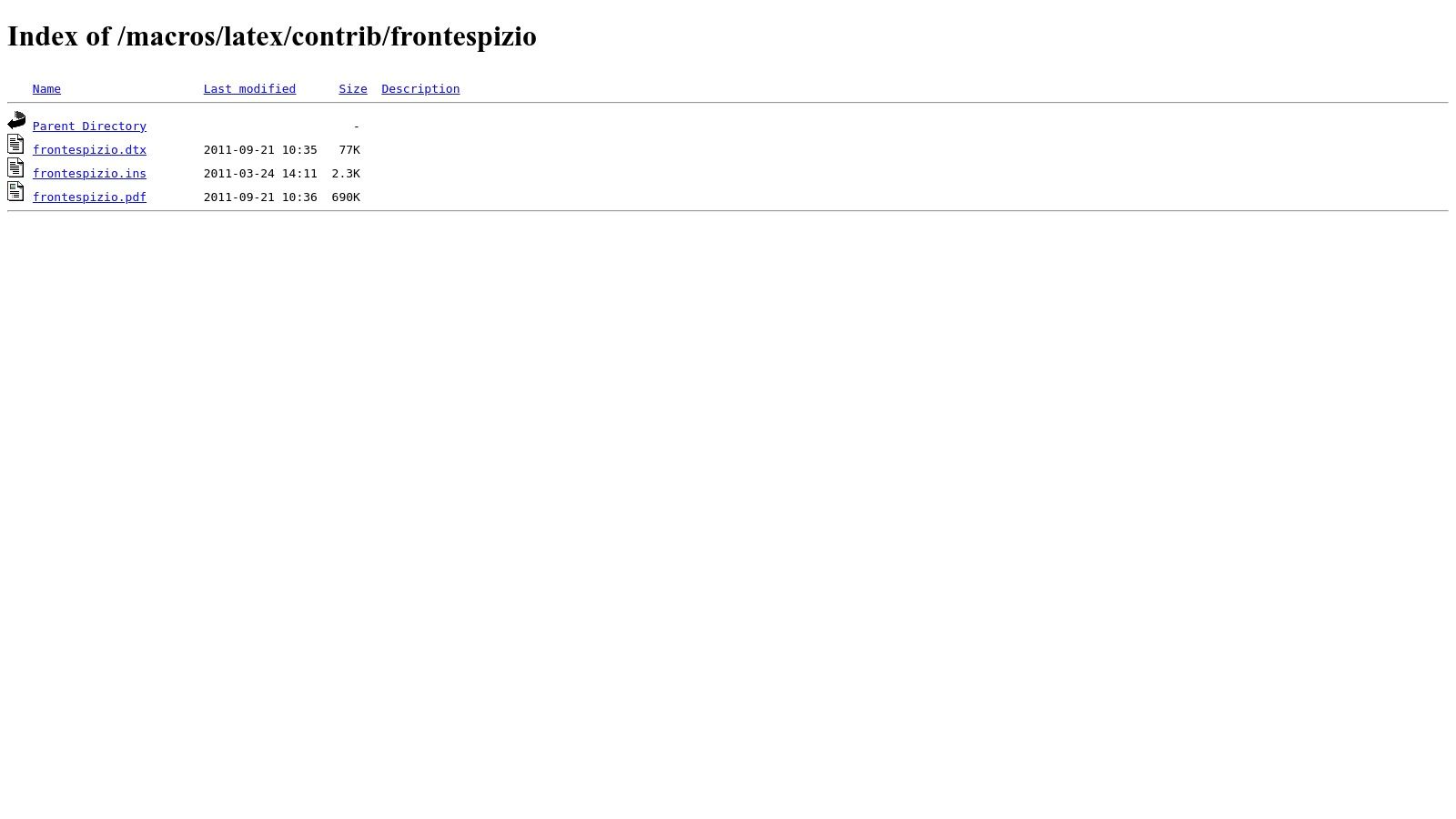 CTAN – frontespizio (pacchetto LaTeX ufficiale)