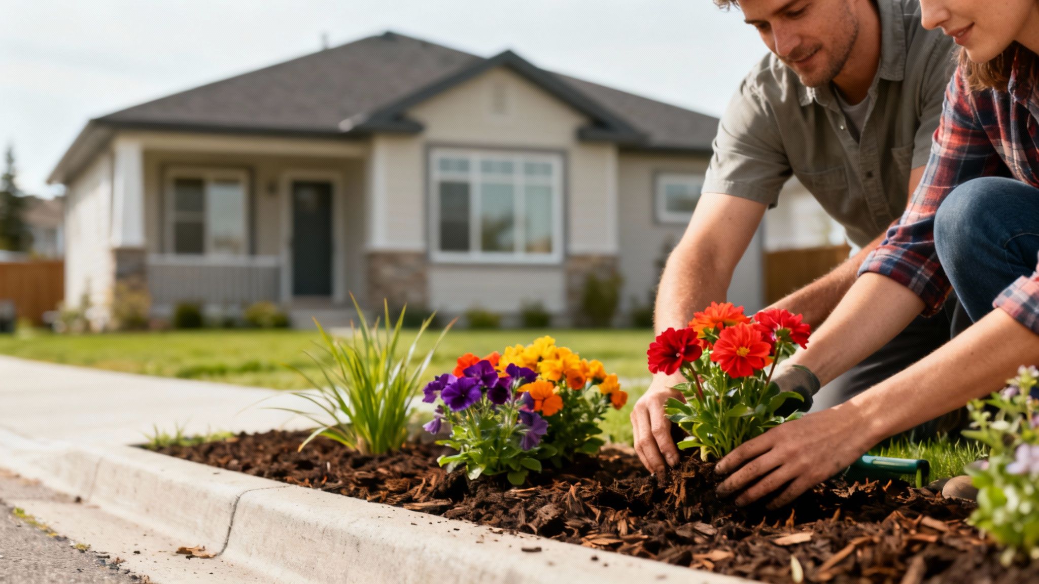 A person potting a small plant, symbolizing the nurturing and growth of home equity through deliberate actions.