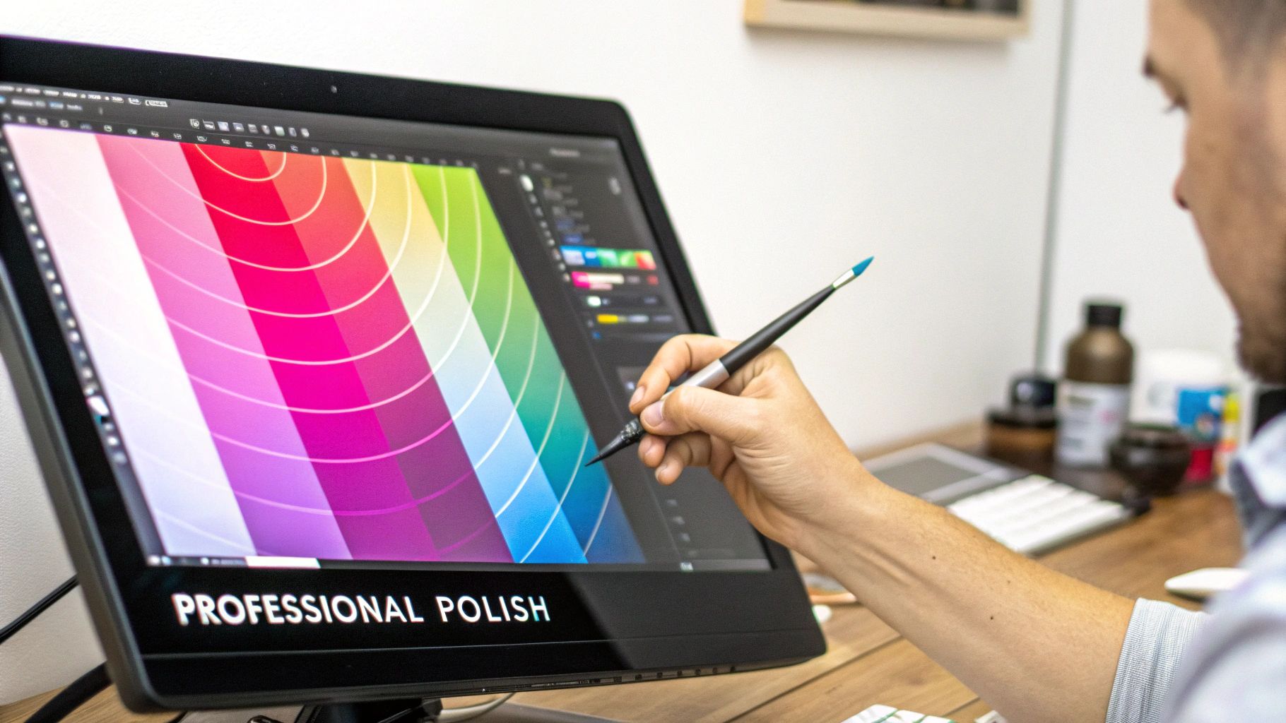 An artistically blended image showing a portrait seamlessly merged with a dramatic landscape, highlighting professional color grading and lighting.