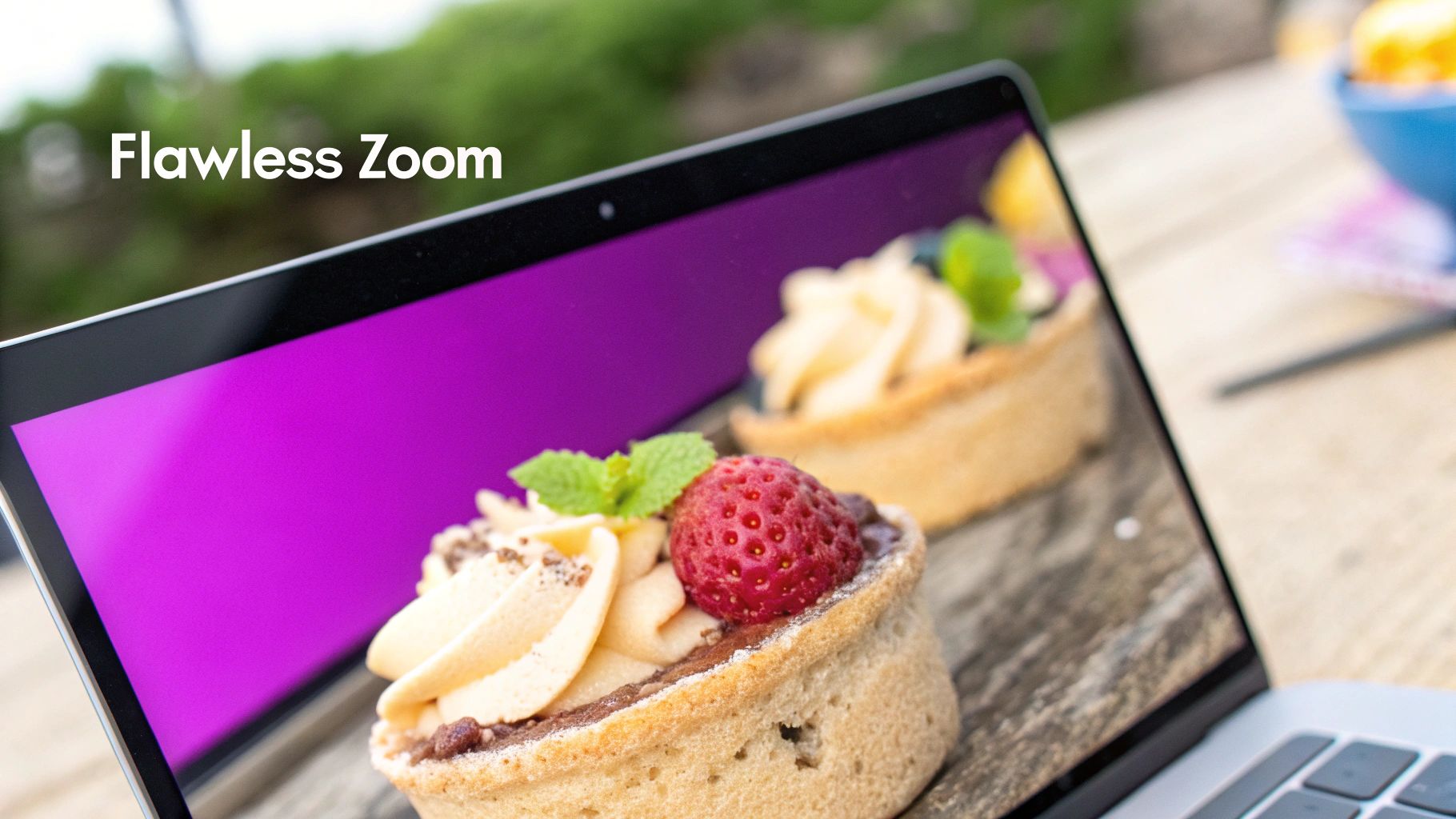 A graphic designer using a tablet to enhance a pixelated company logo, showing a before and after effect.