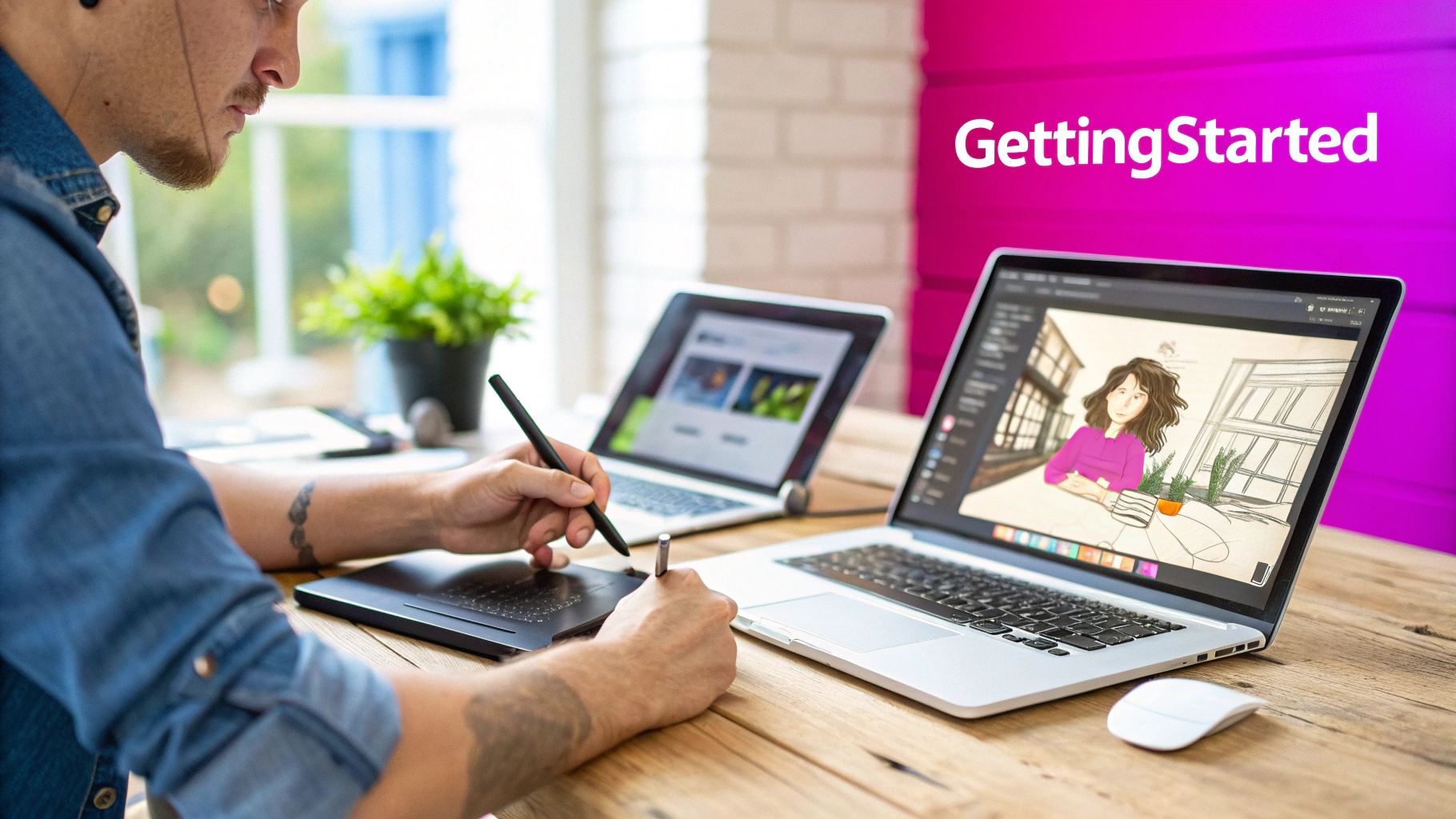 A clean, organized workspace in a design software, showing layers and alignment tools in action.