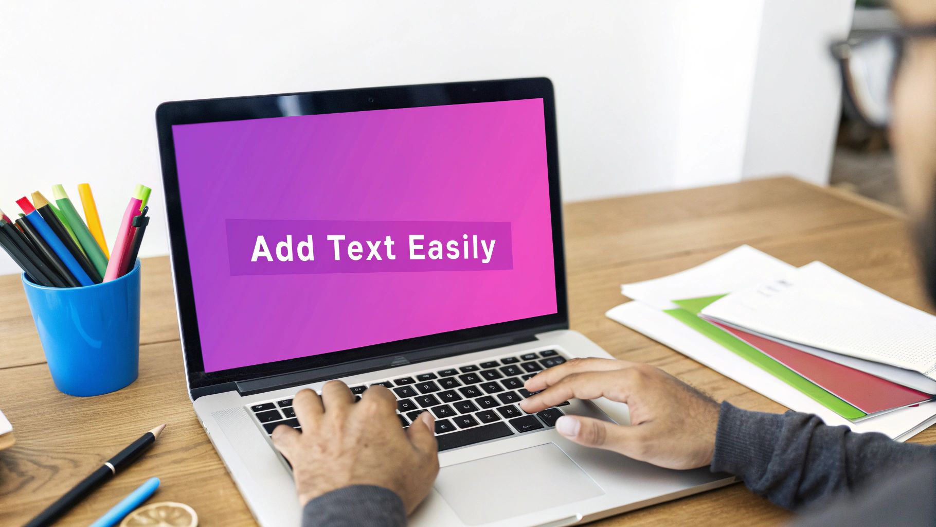Screenshot of the Canva interface showing an uploaded image and the 'Text' tool highlighted in the left-hand menu.