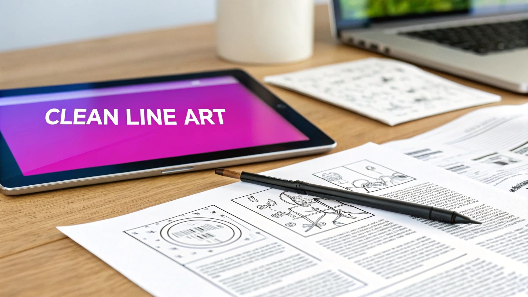 AI-generated coloring page of a fantastical creature