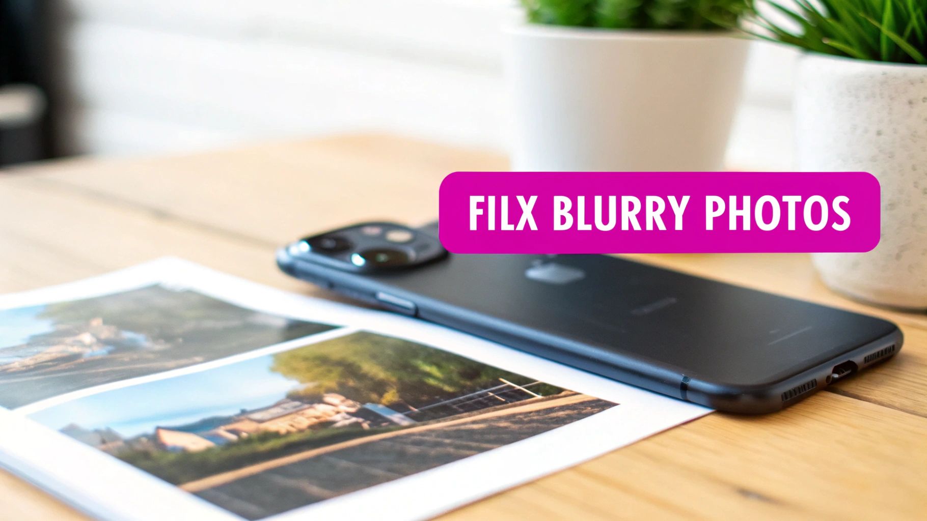 A photo editing software interface showing sharpening tools being used to clear up a blurry picture.