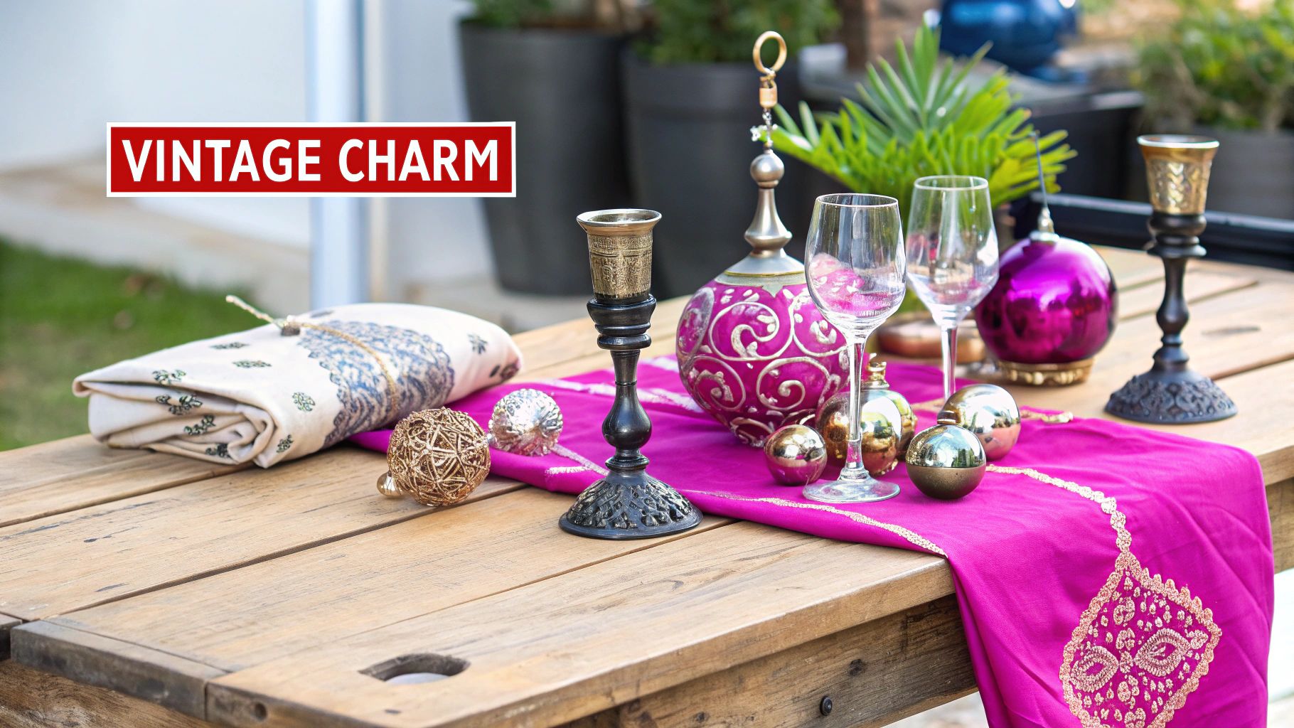 Rustic Christmas Burgundy and Gold