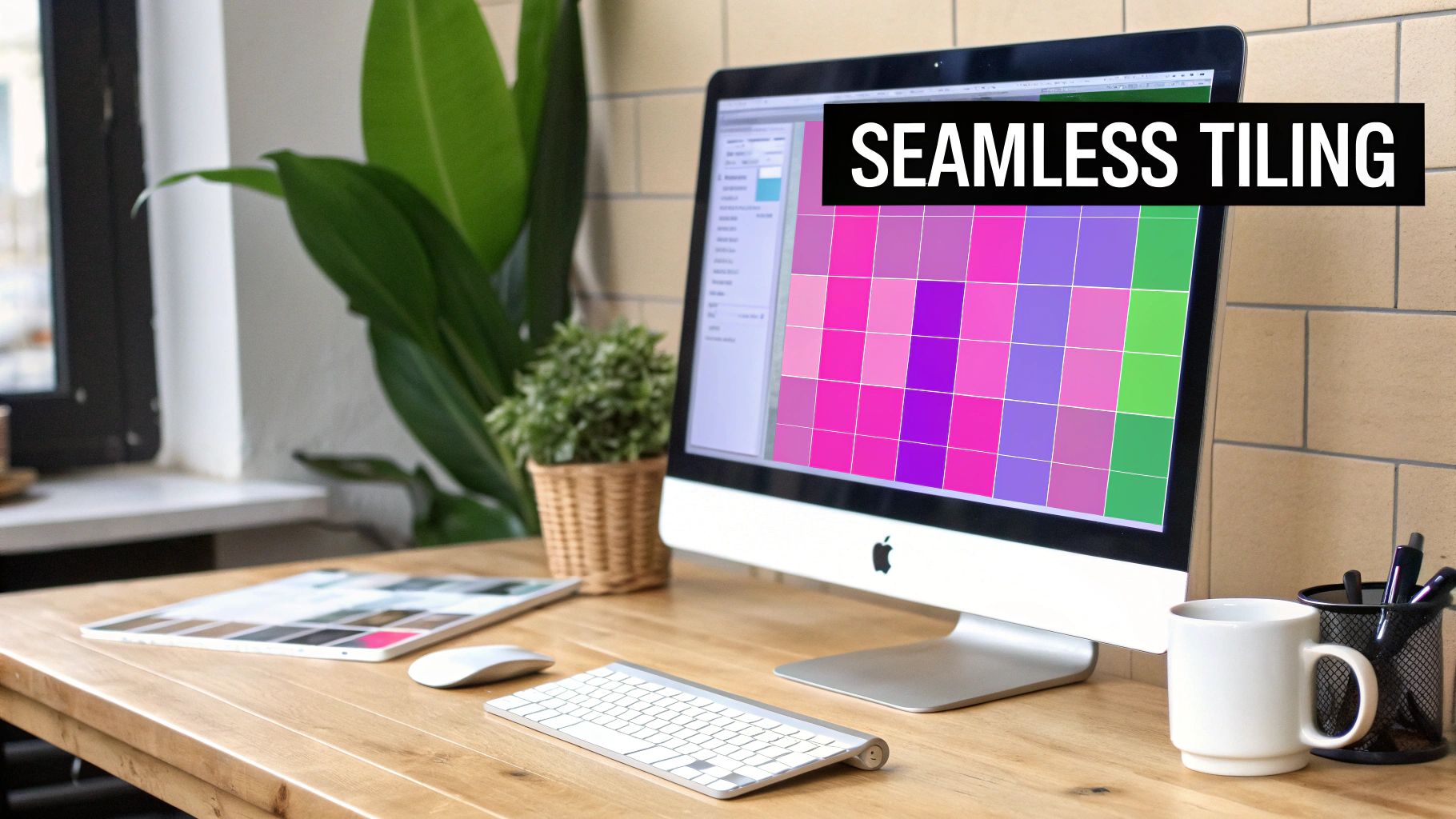 A seamless, repeating image tile of blue and gold geometric shapes.