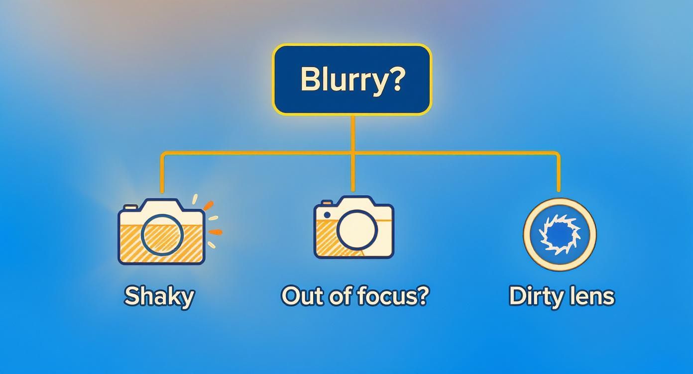 Infographic about how to clear up a blurry picture