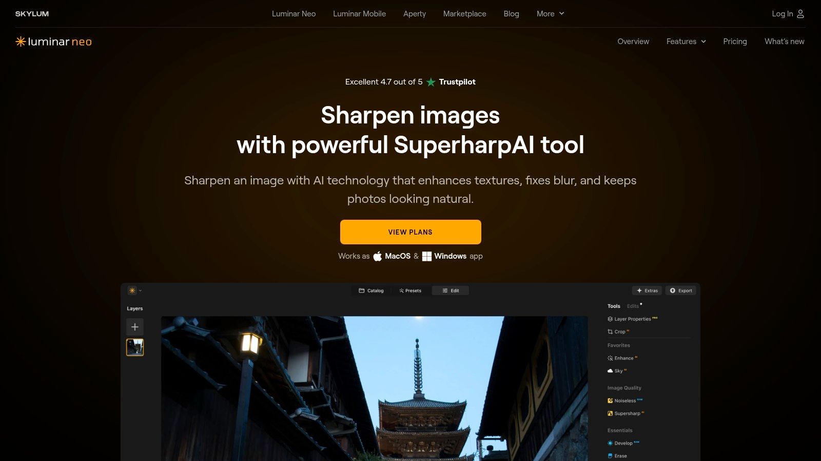 Skylum Luminar Neo (Supersharp AI)