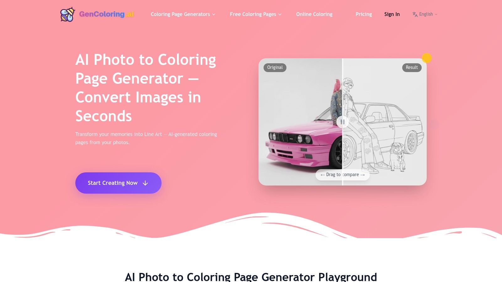 GenColoring.ai — AI Photo-to-Coloring Page