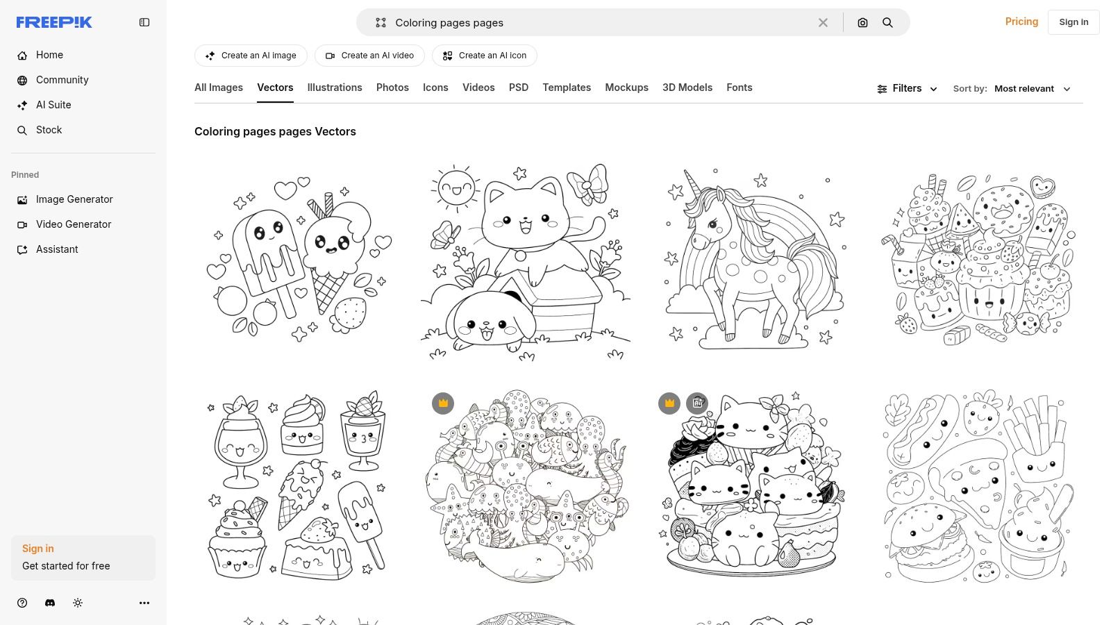 Freepik (Coloring Page Vectors)