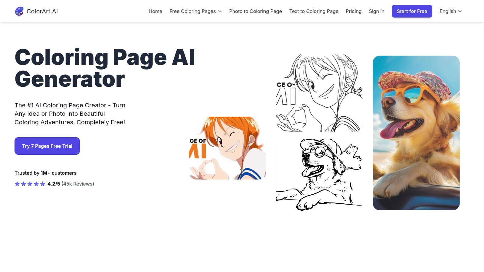ColorArt.AI — Coloring Page AI Generator