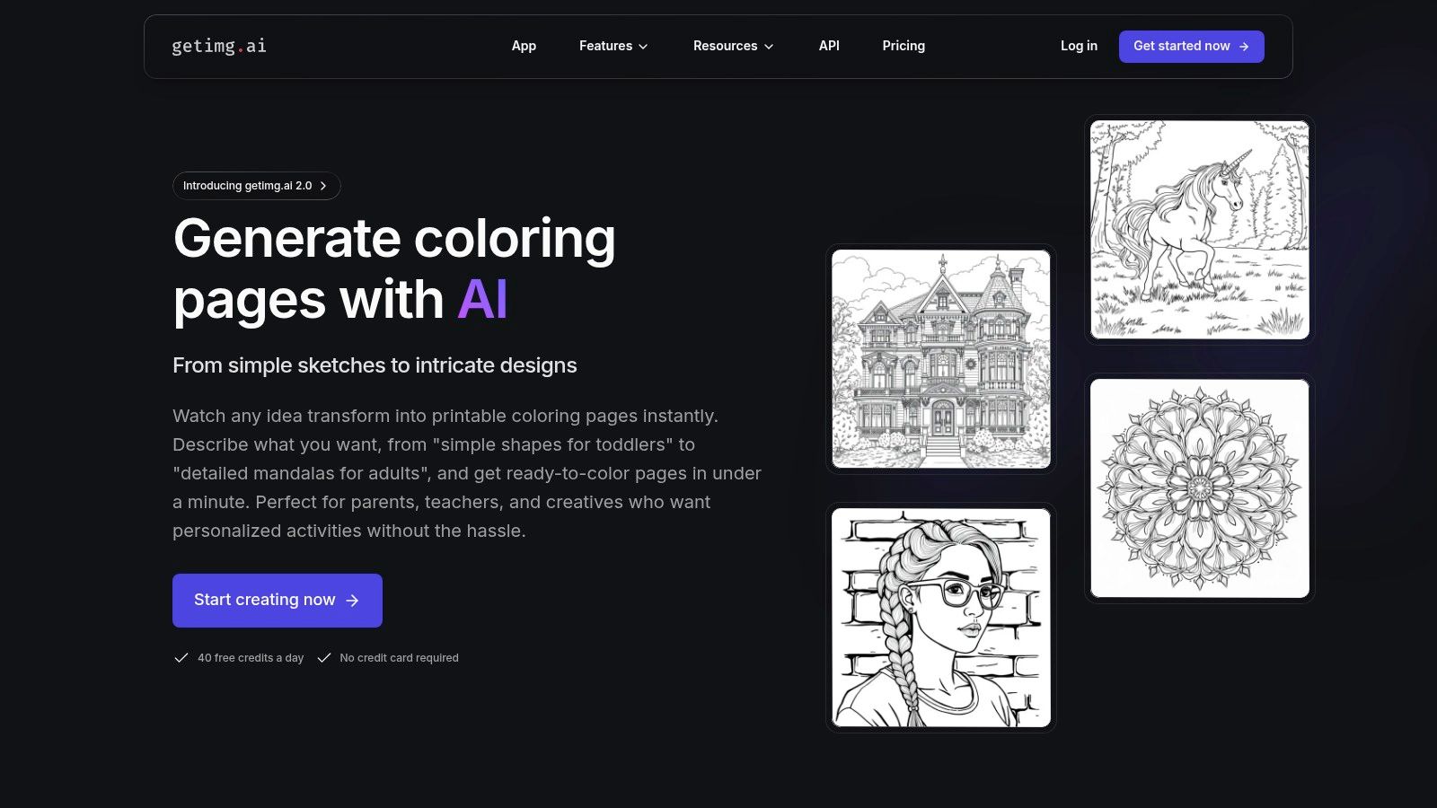 getimg.ai — AI Coloring Page Generator