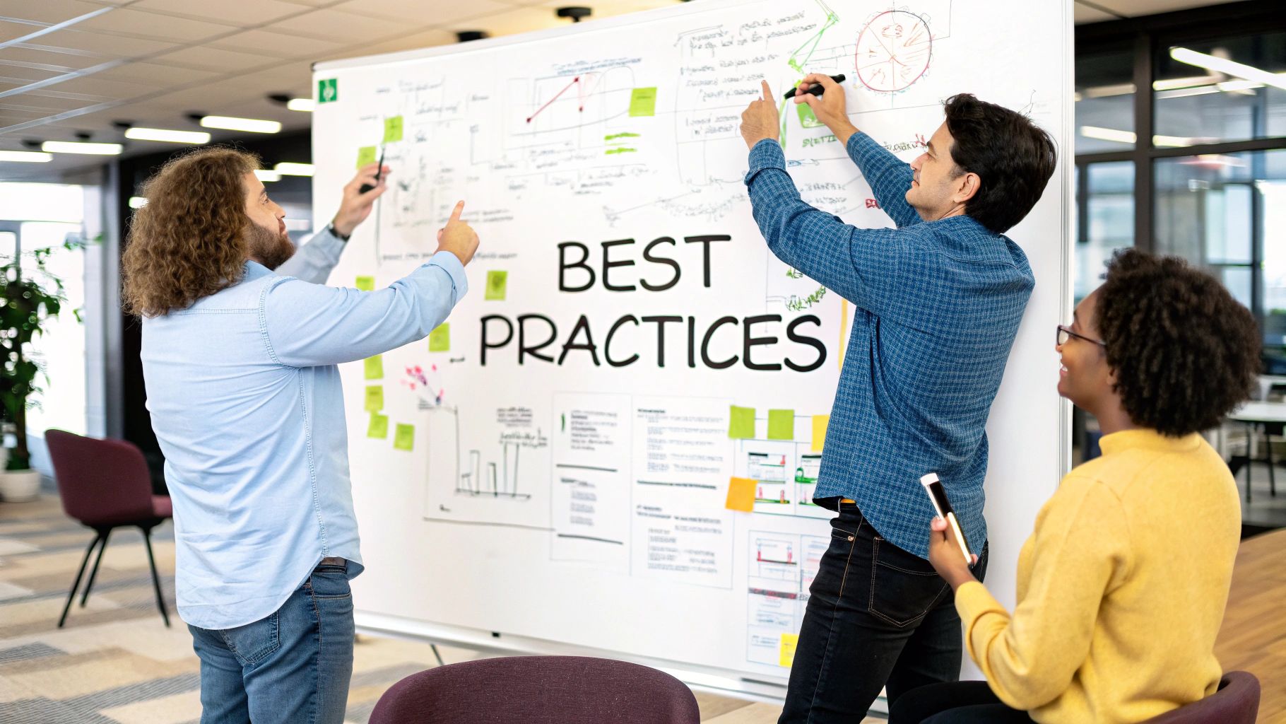 A person is drawing a strategic roadmap on a whiteboard, symbolizing a clear plan for implementing email domain validation.
