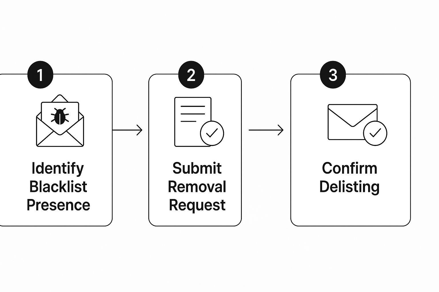 Infographic about email blacklist removal