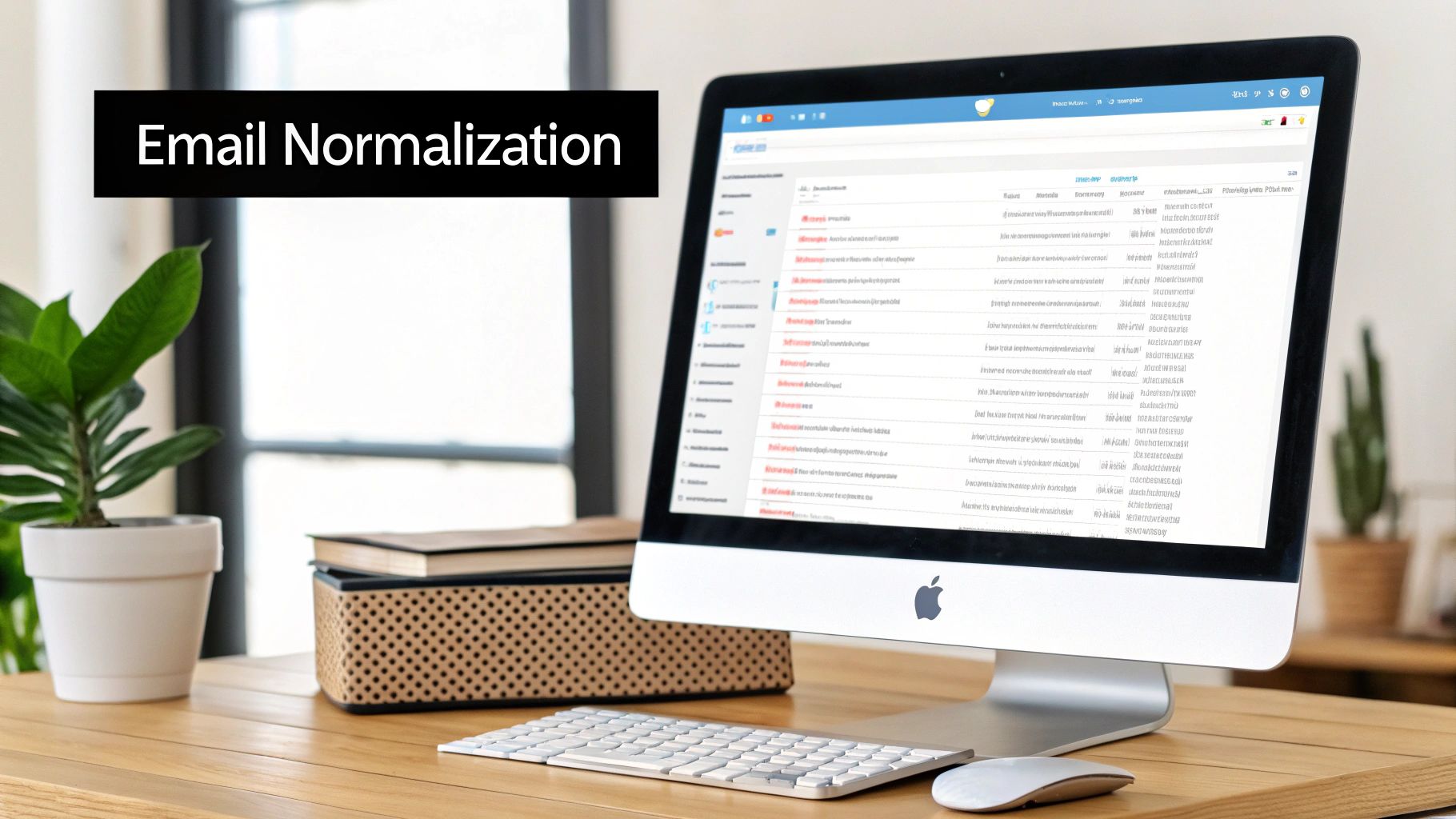A person organizing digital files on a futuristic interface, symbolizing clean and structured data.