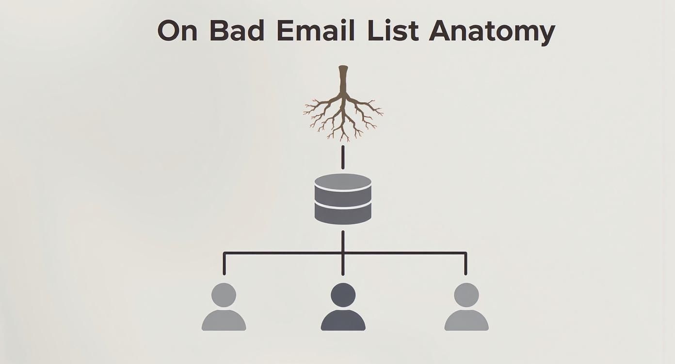 Infographic about invalid email addresses