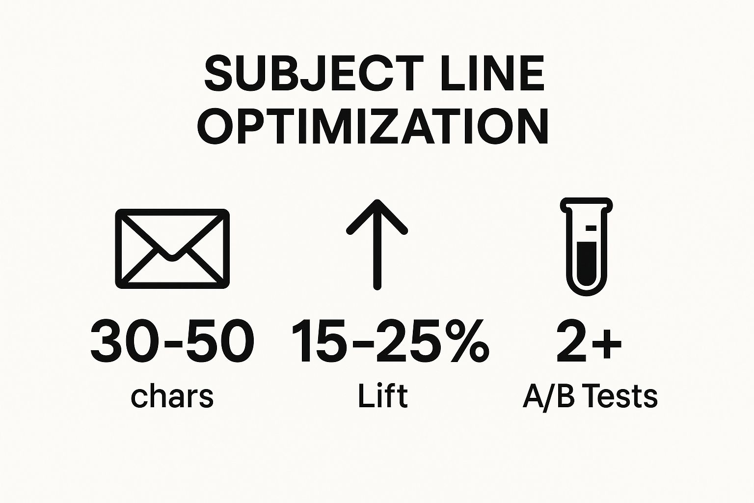 Infographic showing key data about Subject Line Optimization