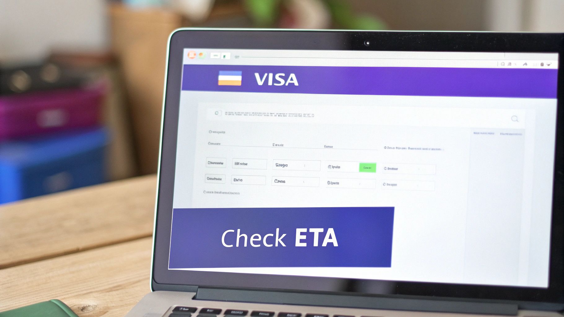 A traveler using a smartphone to check their UK ETA application status while sitting at an airport gate.