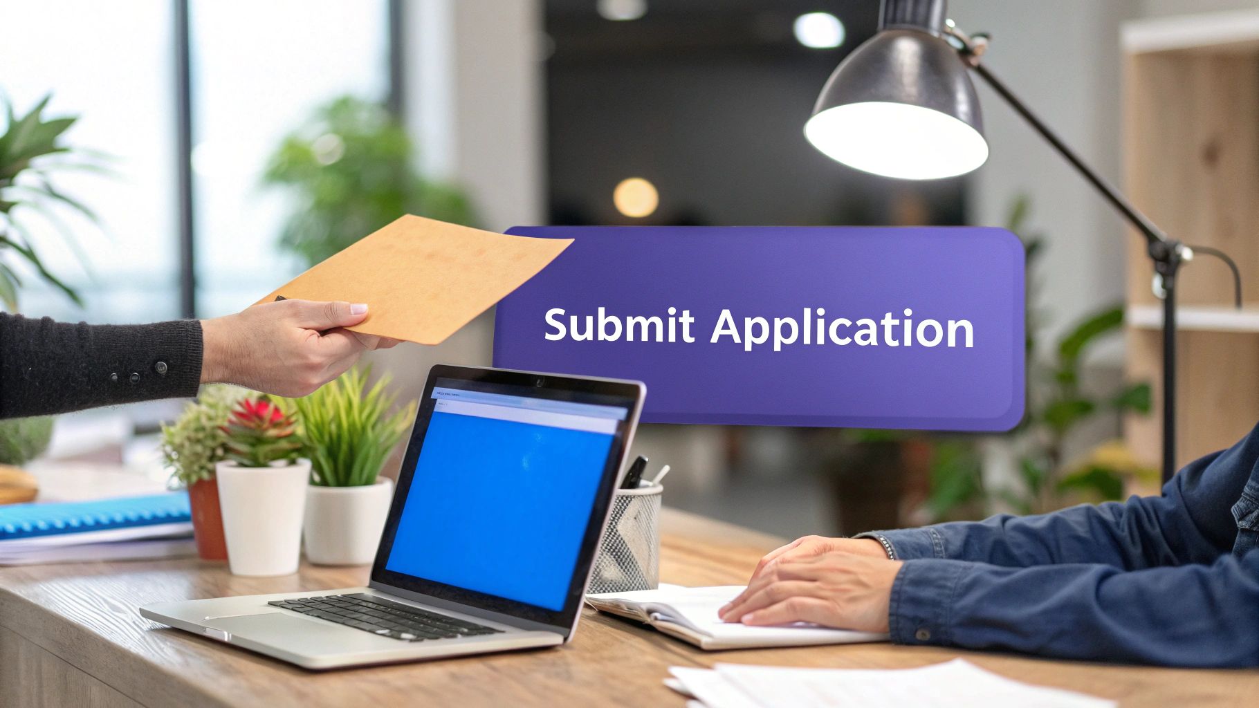 A person paying with a credit card at a service counter