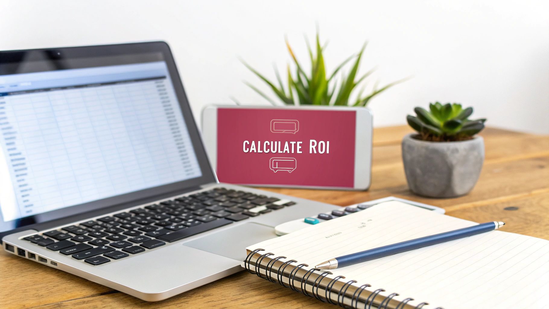 Boost Efficiency With Managed It Services Support A Professional Using A Calculator And Charts, Symbolizing The Calculation Of Roi For Managed It Services.