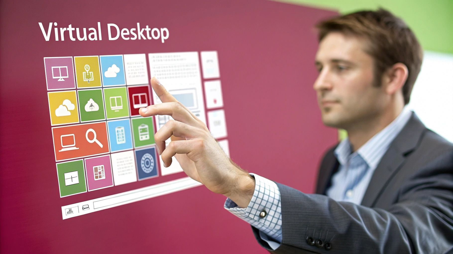 A Professional Working On A Laptop In A Modern Office, Representing Vdi Technology In A Business Setting.