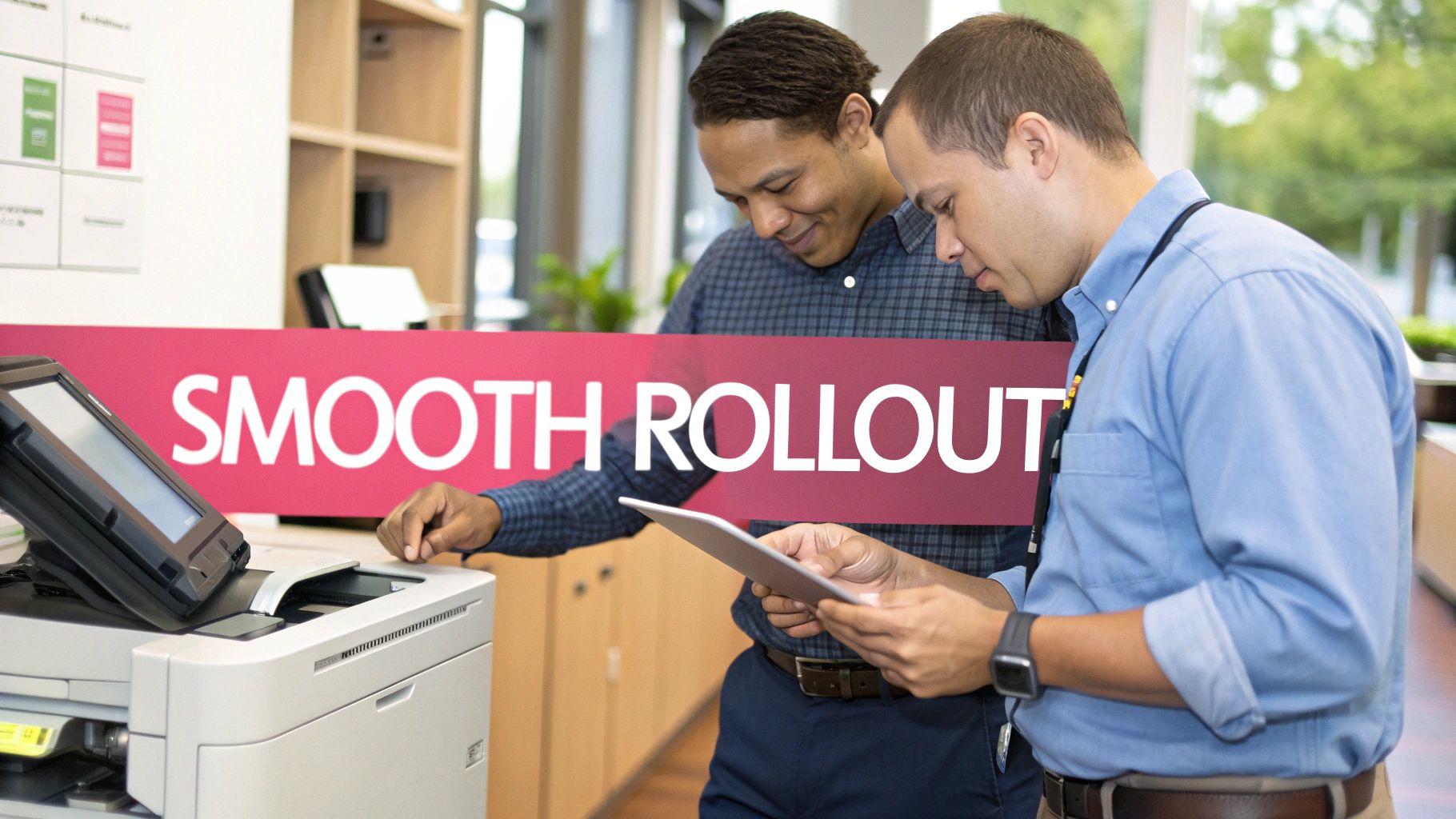 Managed Print Services Solutions For Uk Businesses A Flowchart Showing A Multi-Phase Project Implementation Process.