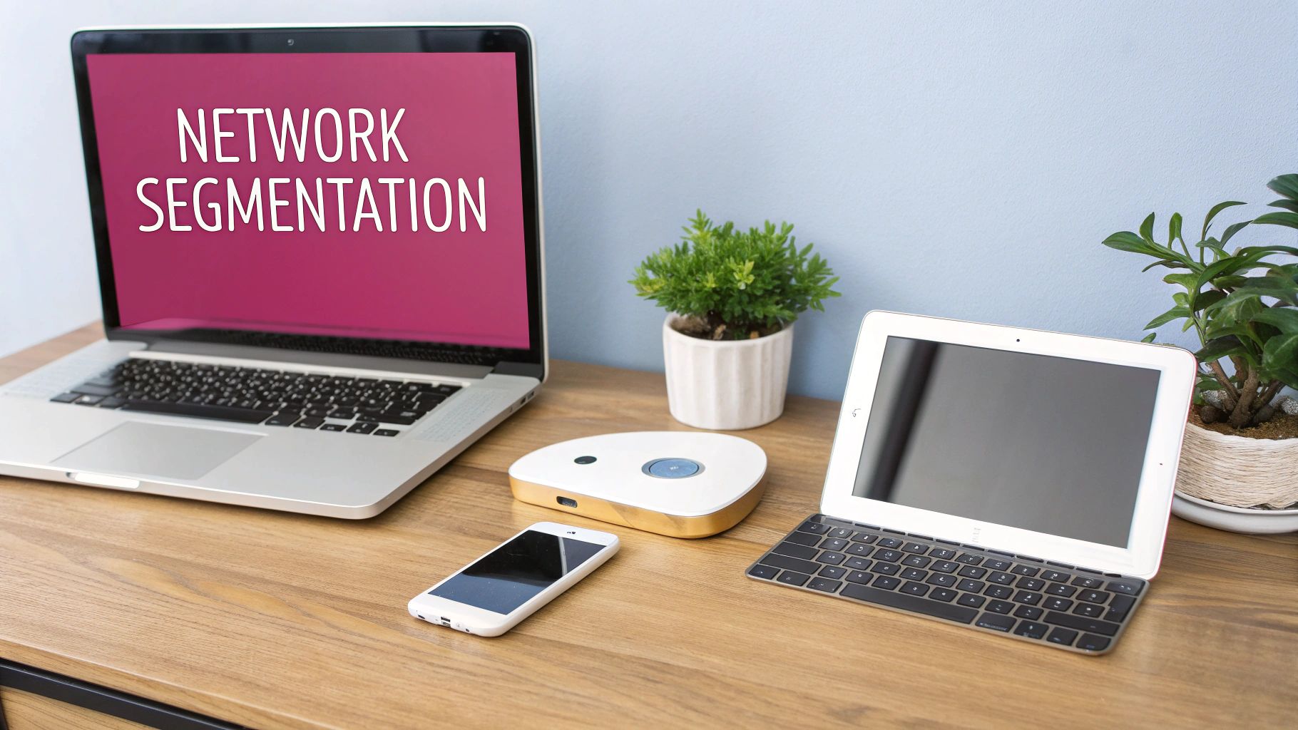 Robust Security For Wifi Your Business Can Trust A Diagram Showing A Segmented Network With Separate Zones For Guests, Employees, And Iot Devices.