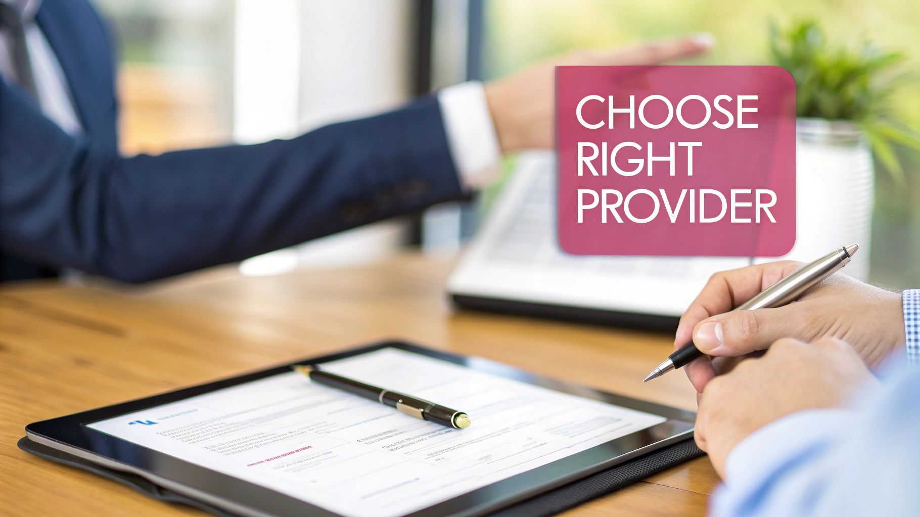 Boost Security And Efficiency With Managed It Services Uk A Person At A Desk Carefully Reviewing A Checklist On A Tablet, With A Laptop Open Nearby.