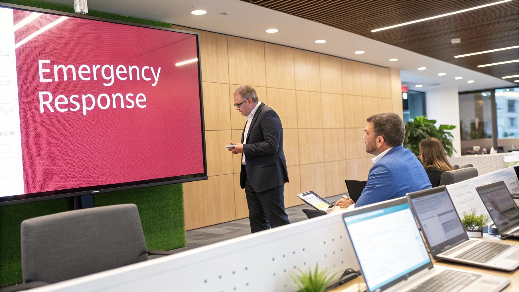 An Image Of A Team Collaborating Around A Table, Planning A Strategy.