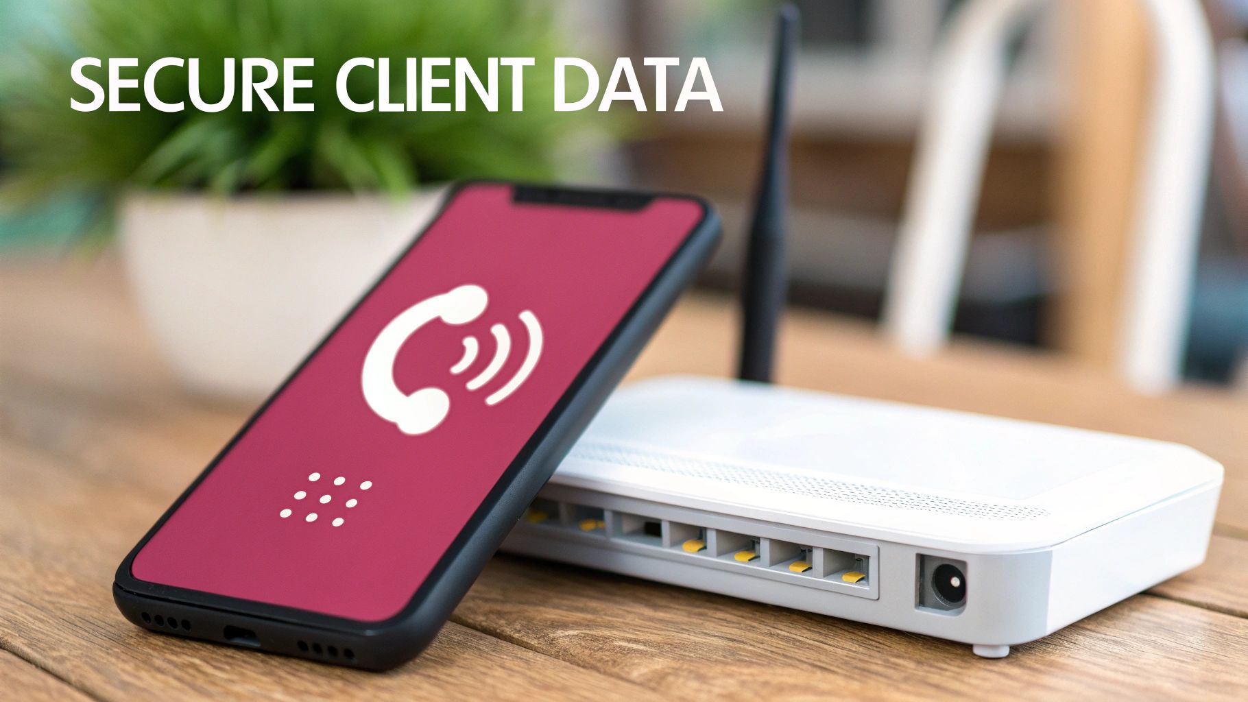 A Guide To Voip For Businesses In The Uk A Digital Lock Icon Superimposed Over A Network Diagram, Symbolising Voip Security.