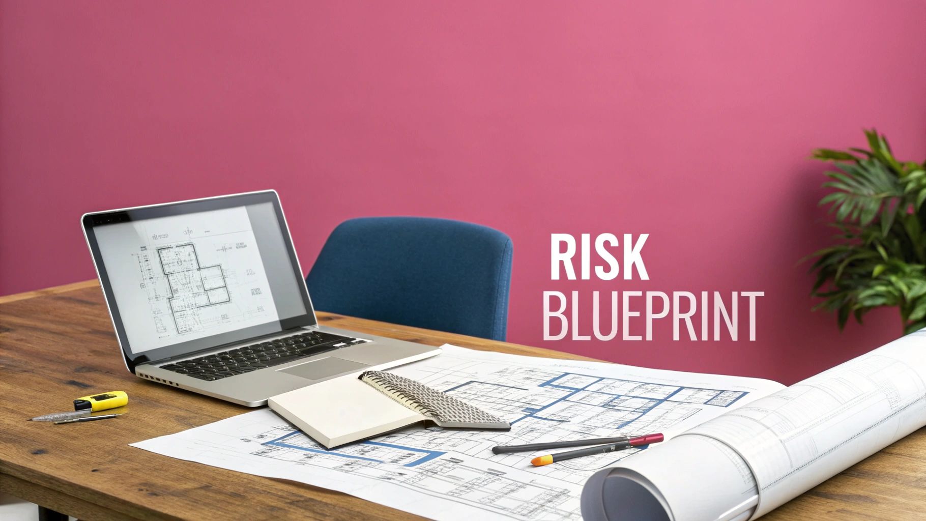 What Is Risk Management Framework: A Uk Guide To Resilience An Image Showing A Strategic Blueprint, Symbolising A Risk Management Framework Being Planned Out On A Table.
