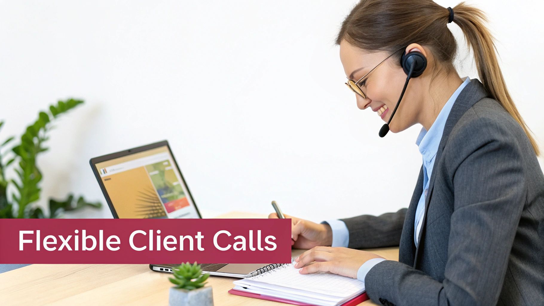 A Guide To Voip For Businesses In The Uk A Professional Financial Advisor Taking A Client Call While Working Remotely On A Laptop.