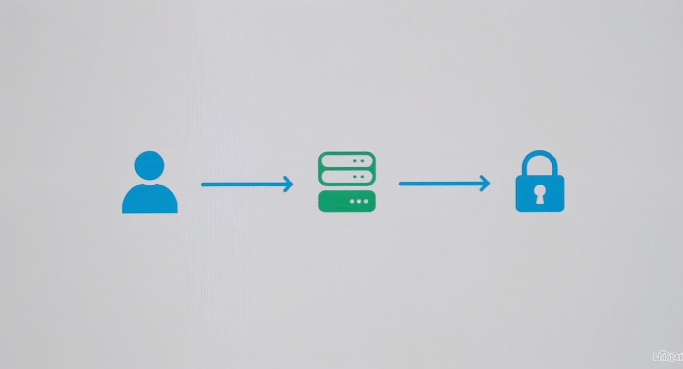 A Uk Business Guide To Securing A Wireless Network Diagram Showing A User Icon Connected To A Server Icon, Leading To A Secure Padlock Icon, Representing Data Security.
