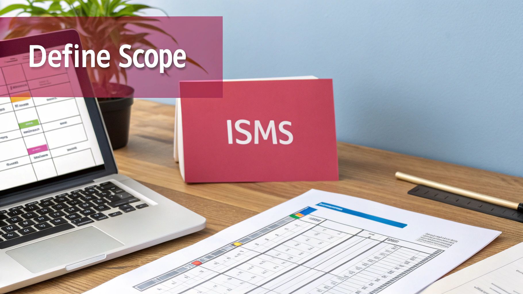 A Person At A Desk Reviewing Documents With A Magnifying Glass, Symbolising Analysis And Scoping.