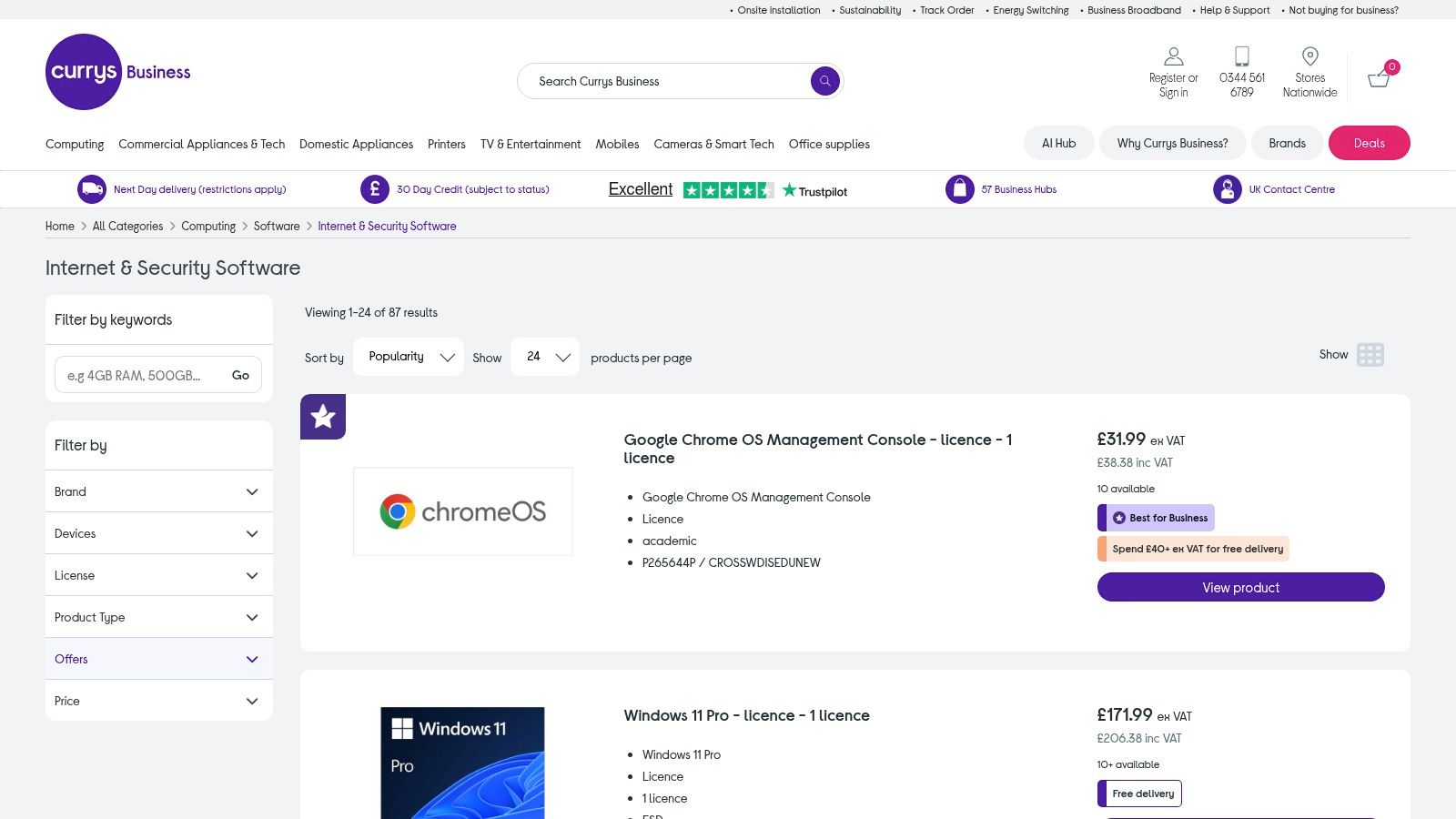 Currys Business – Internet &Amp; Security Software