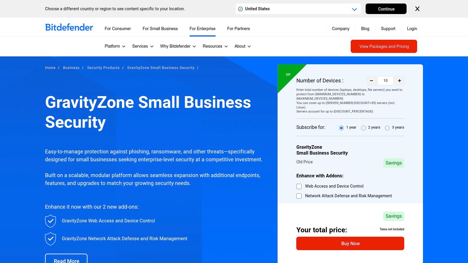 Bitdefender Gravityzone Small Business Security