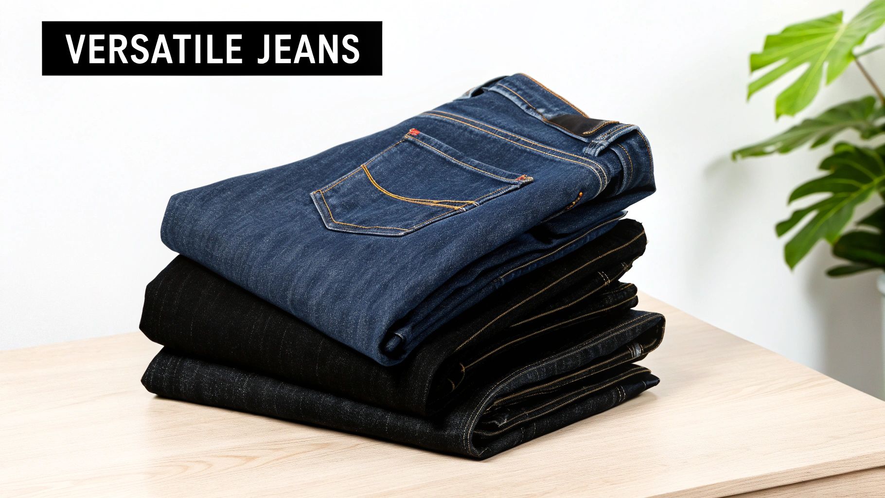 Dark Wash Straight-Leg Jeans