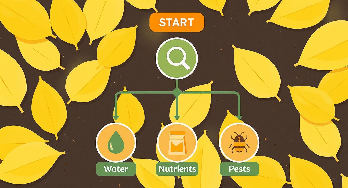 Infographic about why are my plants turning yellow